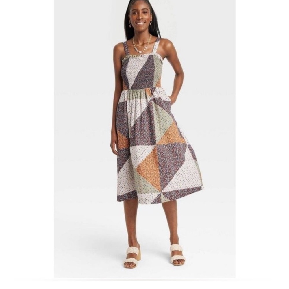 Universal Thread Multicolor Patchwork Dress